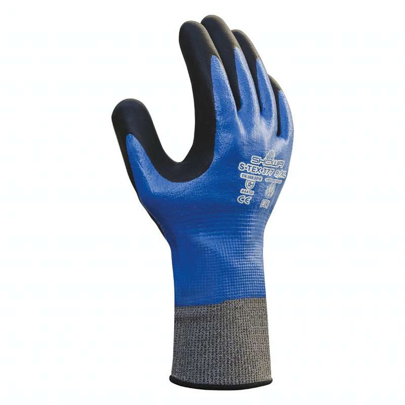 Glove Nitrile Blue/Black 13 Guage Knit Large 6 Dozen per CA